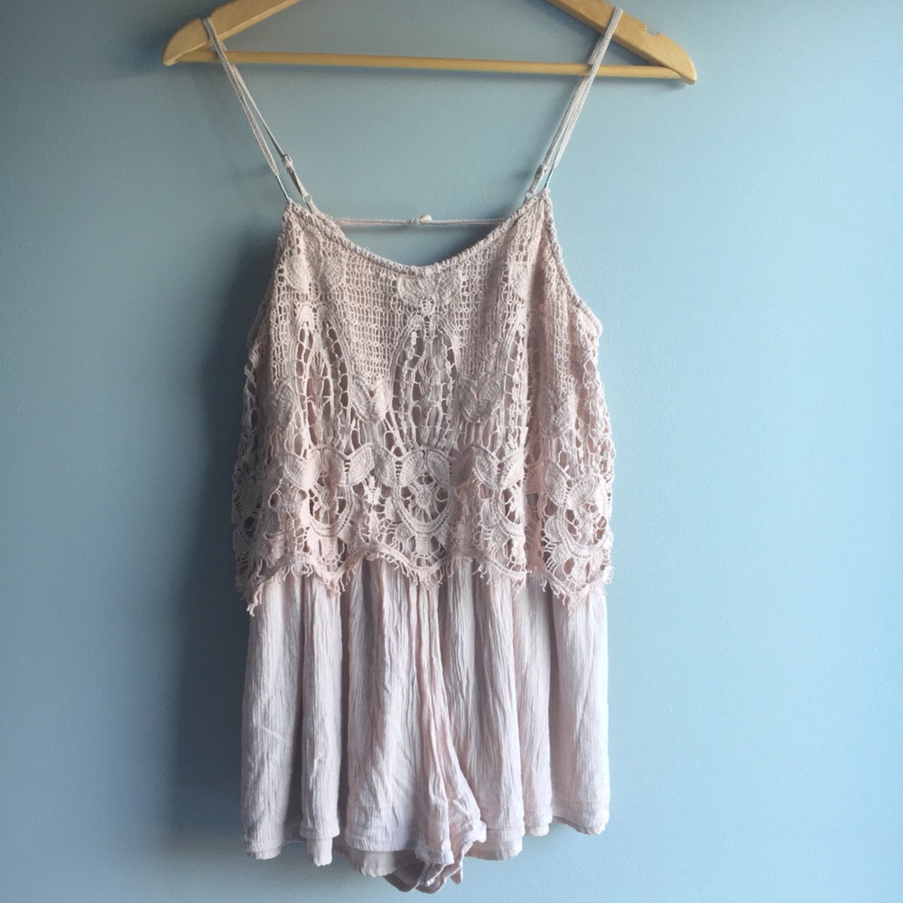 American Eagle dusty pink boho romper XS